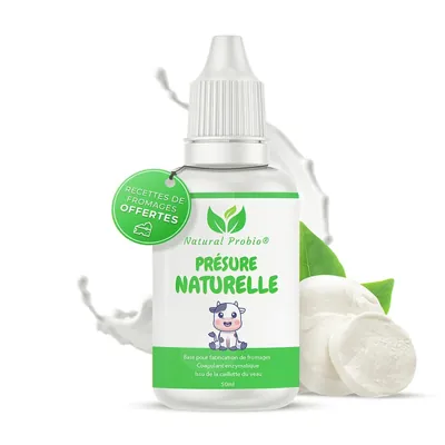 Flacon de présure liquide de veau, 50 ml, avec compte-gouttes
